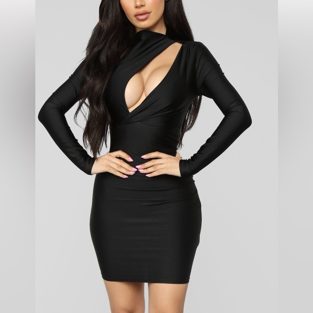 Elegant Black Long Sleeve Dress